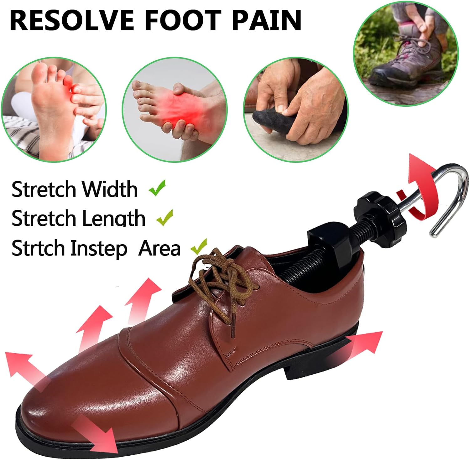 Shoe Stretcher Shoe Trees,Adjustable Length & Width for Men and Women,4-Way Adjustable Shoe Expander Widener